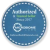 Authorized seller of Microbiome Labs products, badge blue large