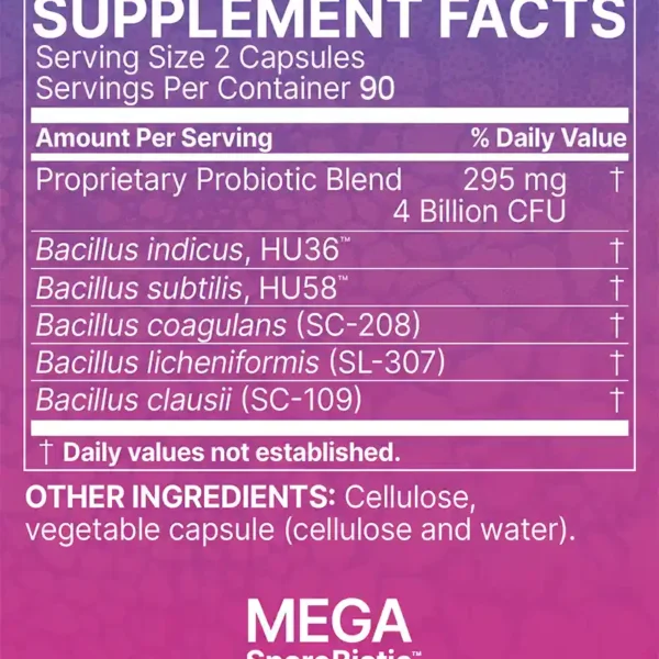 MegaSpore-180 supplement facts