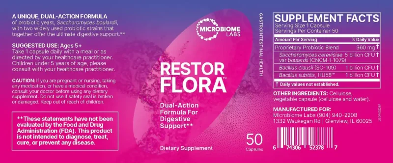 RestorFlora bottle label